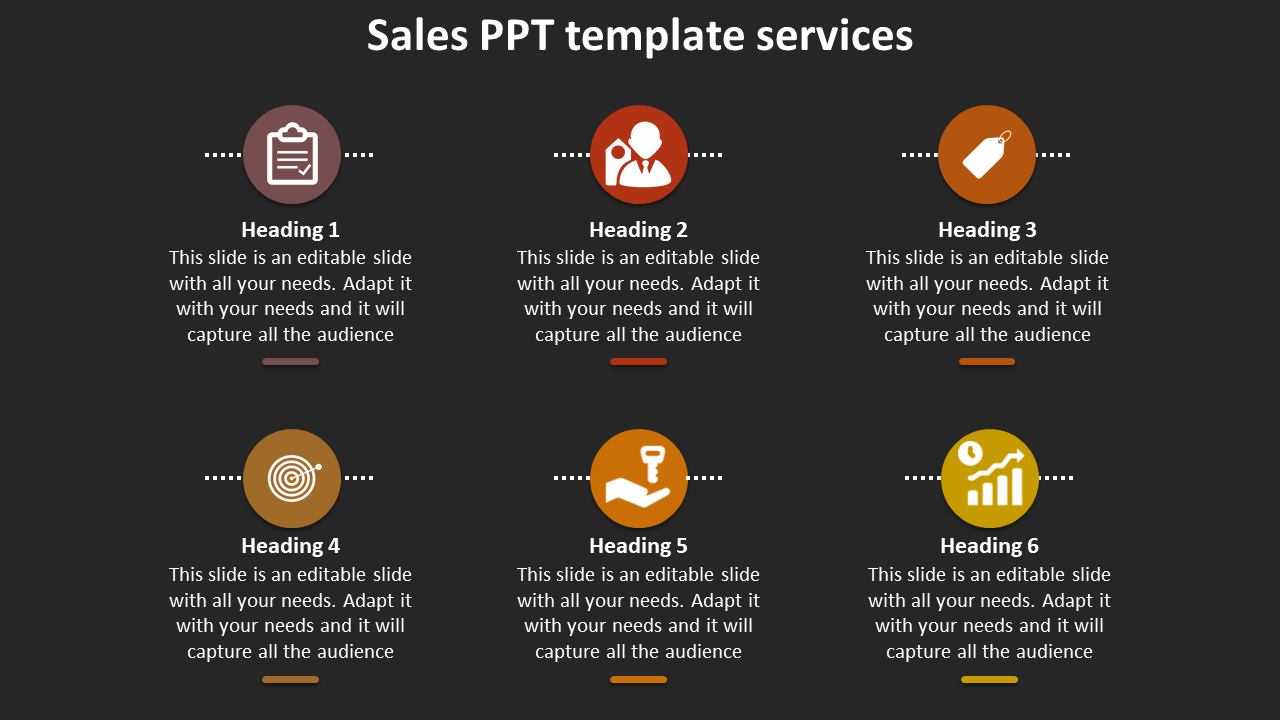 Free - Brand New Sales PPT Template For Presentation-6 Node